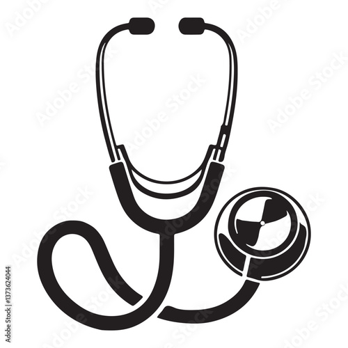 Minimalist Stethoscope Silhouette with Graceful Curves