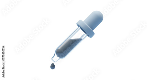 Isolated Eye Dropper with Liquid Drop Illustration