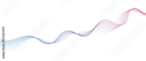 Flowing Dot Wave halftone gradient pattern on transparent background	
