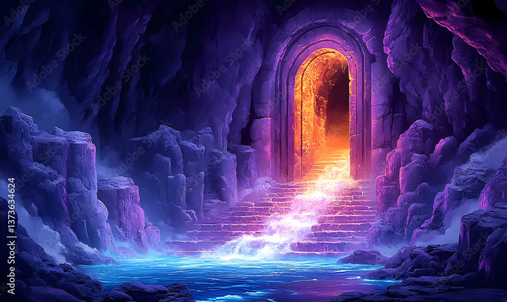 Fantasy cave archway digital art Fantasy cave archway digital art