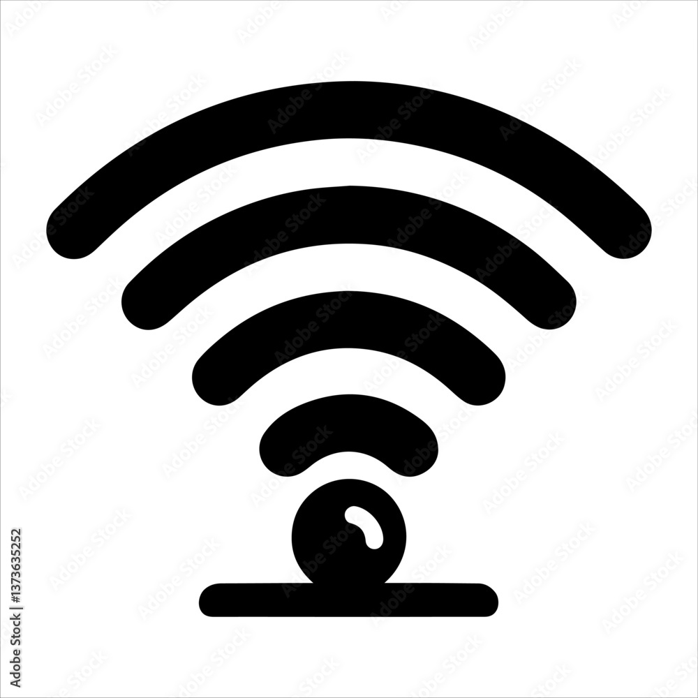 WIFI icon vector, wireless internet sign isolated on white background.