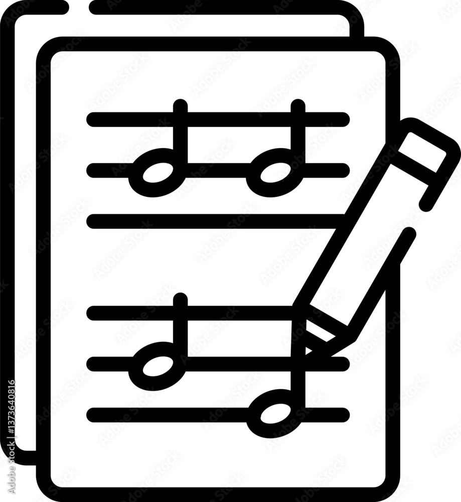 music score Illustration on a white background. music score Illustration on a white background.