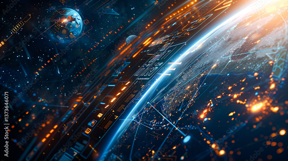 Obraz premium Global network connection. Data analytics and business concept, world map point and line composition.