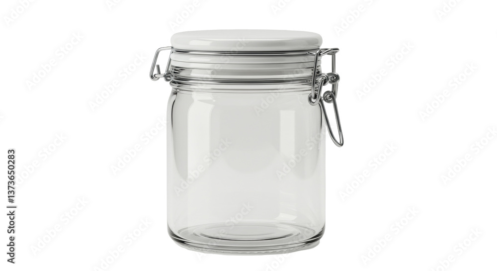 Isolated empty glass jar Isolated empty glass jar