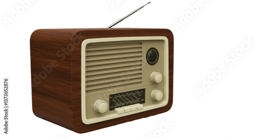 Bild auf Leinwand Isolated Vintage Wooden Radio