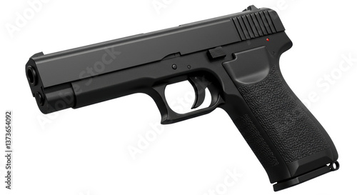 Tableau sur toile Isolated Black Modern Pistol