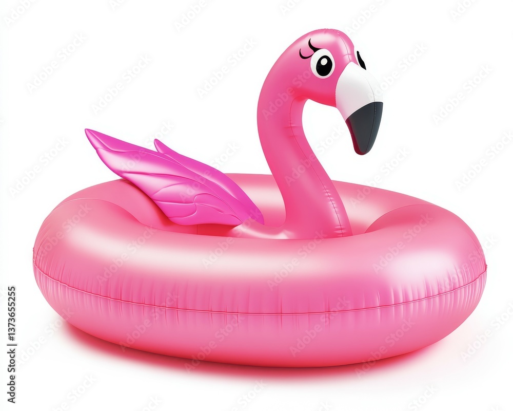playful pink flamingo pool toy float photographed in studio on clean white background playful pink flamingo pool toy float photographed in studio on clean white background