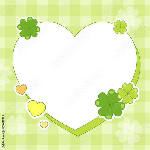Frame illustration. Heart shaped notepad illustration that brings good luck. Vector illustration design.