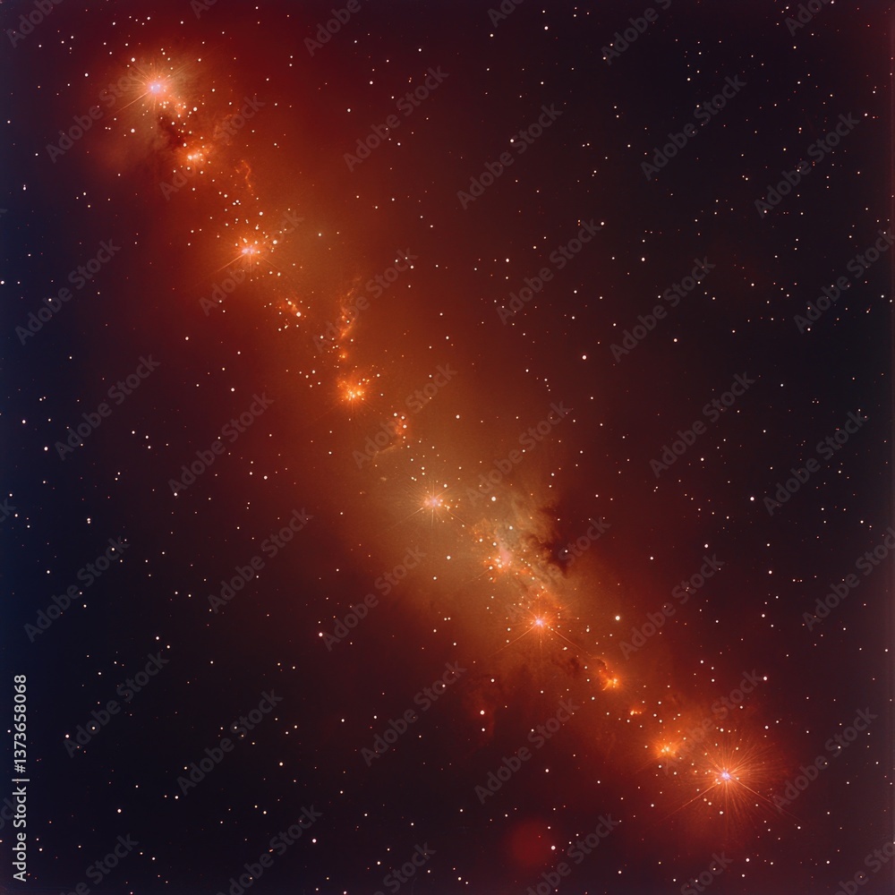 Fototapeta premium Stunning deep space view of Orion molecular cloud complex with bright stars and nebula