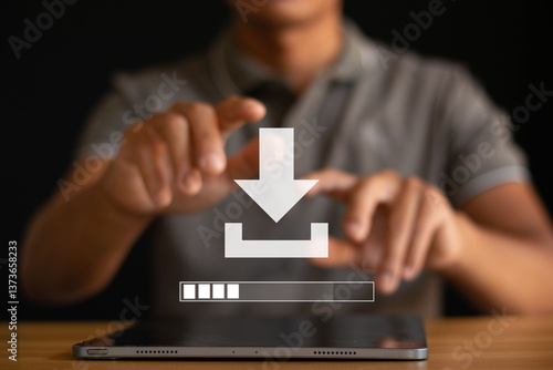 Obraz na płótnie Software update or operating system upgrade and installation of software update process