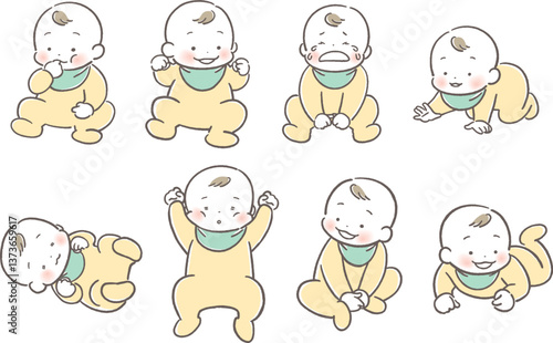 いろいろな表情の赤ちゃん