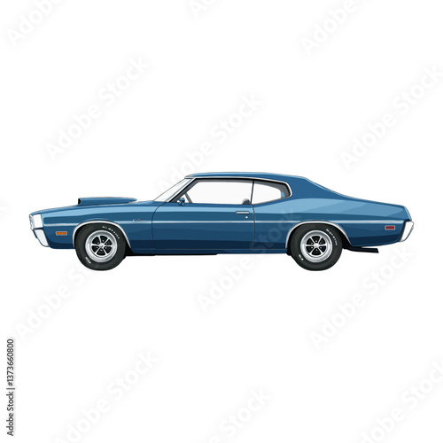 American muscle car side view illustration automobile vehicle vector