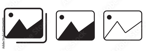 Images icon flat editable icon mark set. EPS 10 