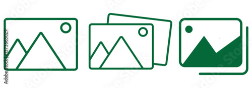 Gallery icon set. Photo album symbol. Image, picture collection icons set. Vector EPS 10 