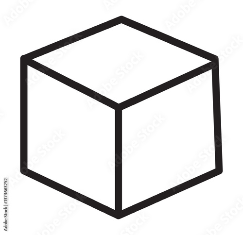 Cube icon Building blocks line icon set. Outline symbol of toys and construction. Editable stroke flat on white background design eps 10 