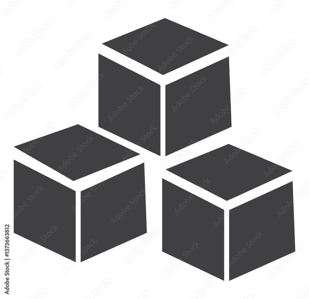 Sugar cubes icon set. Ice cube vector illustration. Square dice outline symbol isolated. EPS 10 Sugar cubes icon set. Ice cube vector illustration. Square dice outline symbol isolated. EPS 10