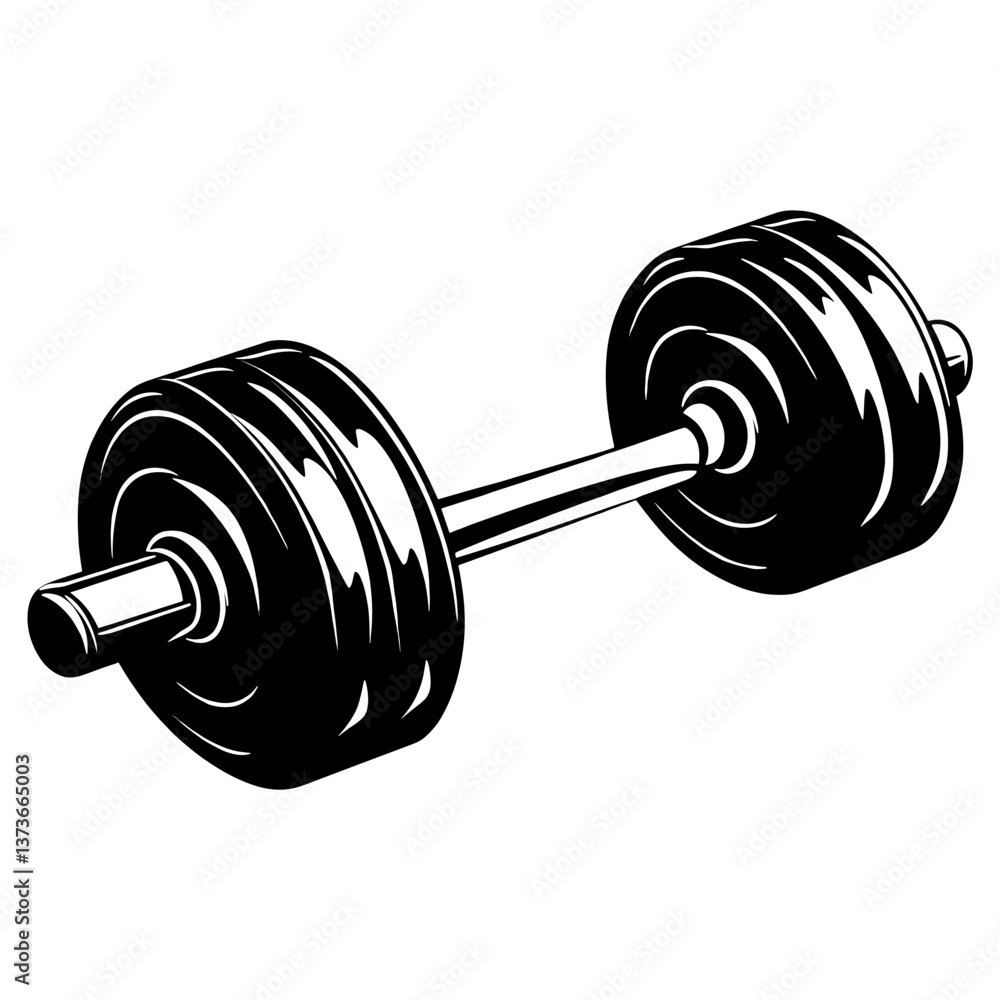 Fitness exercise dumbbell black vector Fitness exercise dumbbell black vector