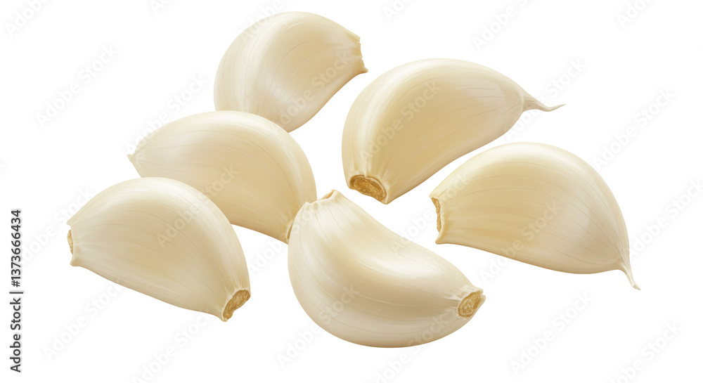 Isolated Garlic Cloves Isolated Garlic Cloves