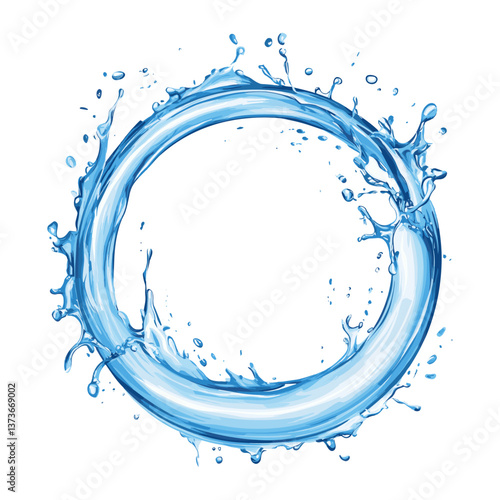 Water circle splash art blue outdoors vector