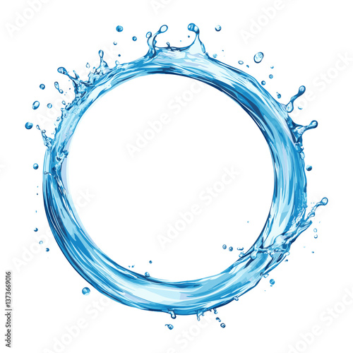 Water circle splash illustration transparent background vector