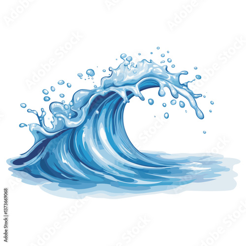 Water curve splash art illustration nature vector