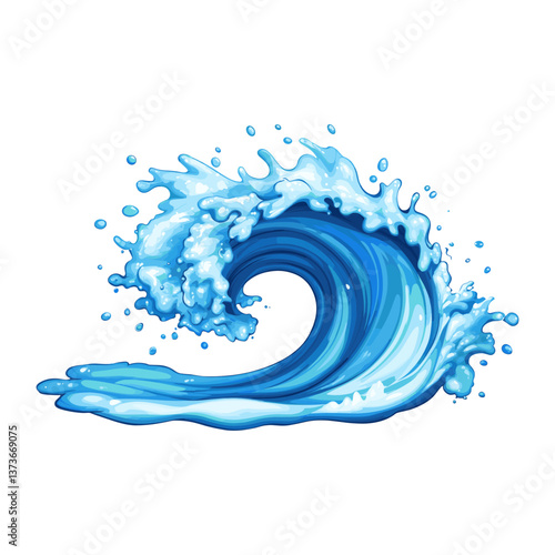 Water curve splash illustration ocean wave vector