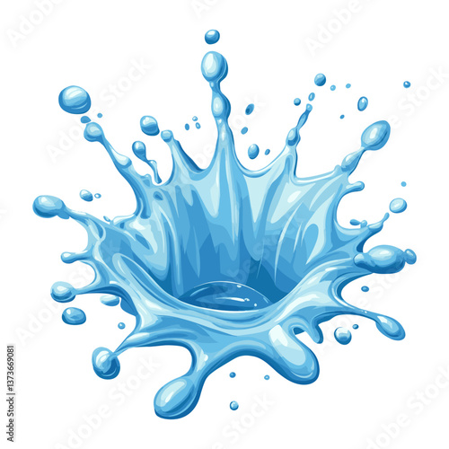 Water drop splash illustration blue art vector