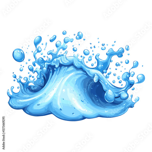 Water wave illustration splash blue vector