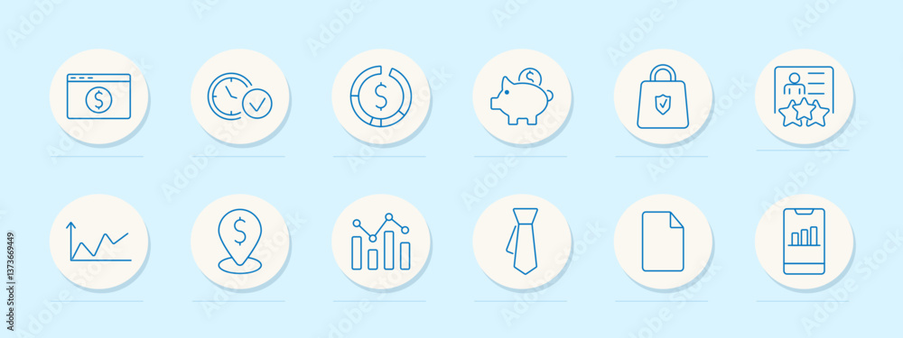 Banking and finance set icon. Browser, time, transaction, piggy bank, shopping, review, chart, location, analytics, tie, document, app, report Banking and finance set icon. Browser, time, transaction, piggy bank, shopping, review, chart, location, analytics, tie, document, app, report