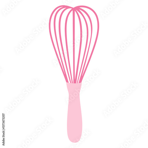 Kitchen whisk pink heart-shaped appliance vector