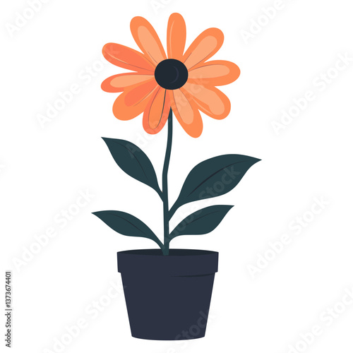 Wallpaper Mural Flower on pot illustration minimalist petals vector Torontodigital.ca