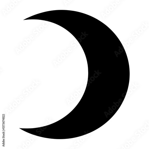 Crescent moon silhouette minimalist night vector