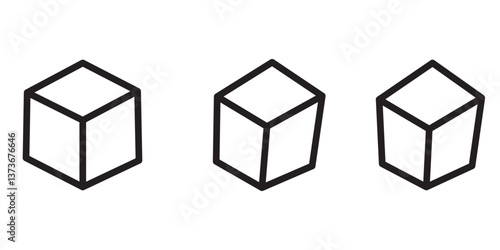 Cube vector icons. Black Cube icons.  eps 10 