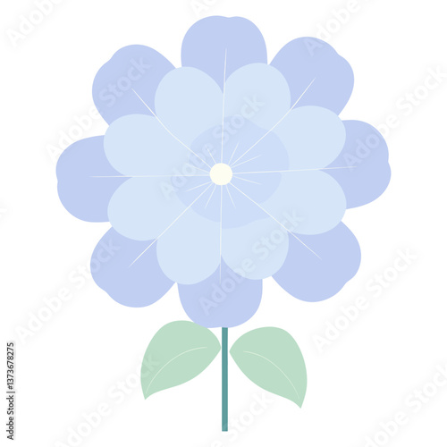 Individual hydrangea of colorful flower art illustration minimalist vector