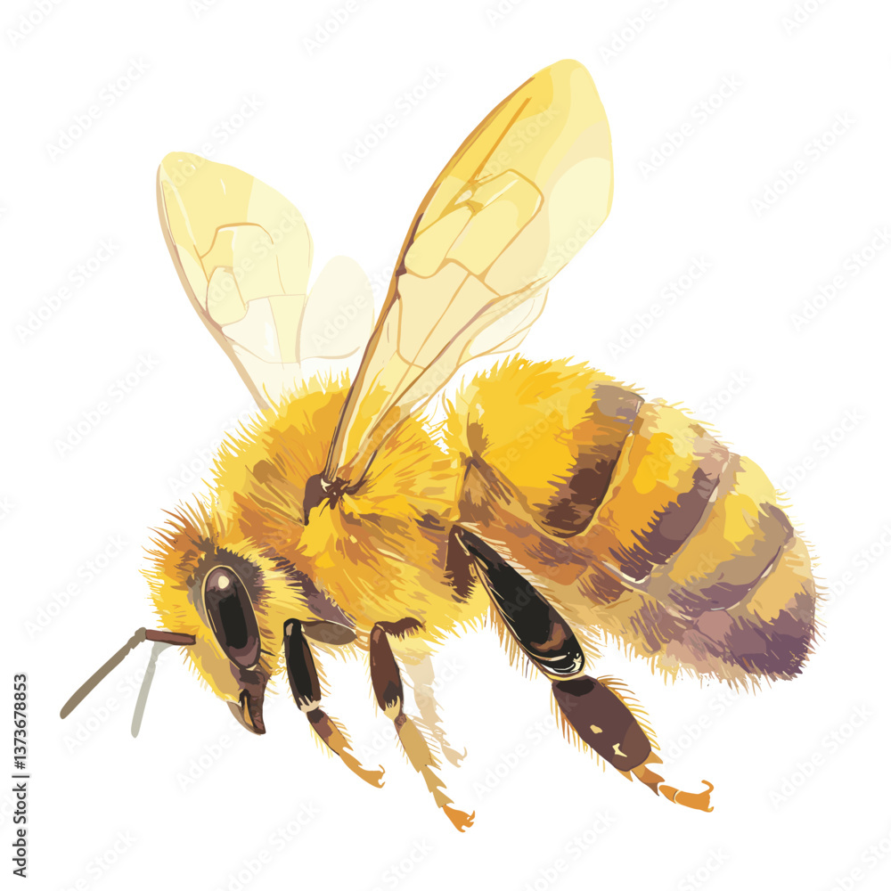 Bee bee illustration watercolor vector