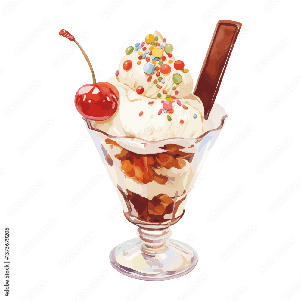 Ice Cream Sundae sundae cream illustration vector Ice Cream Sundae sundae cream illustration vector