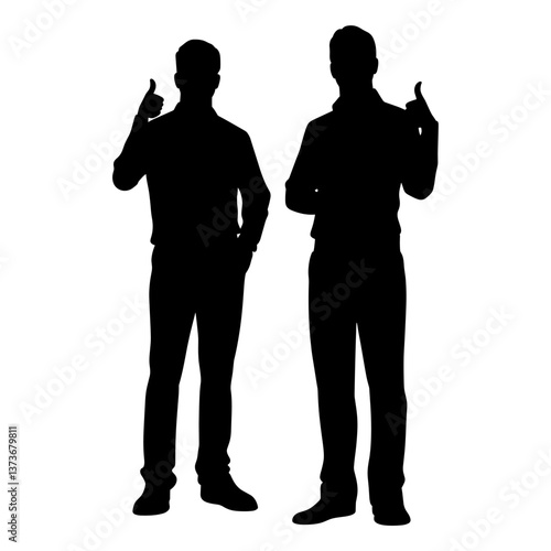 Business men thumbs up silhouette illustration person vector