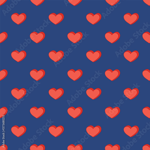 Seamless pattern with hand drawn heart doodle for decorative print, wrapping paper, greeting cards and fabric
