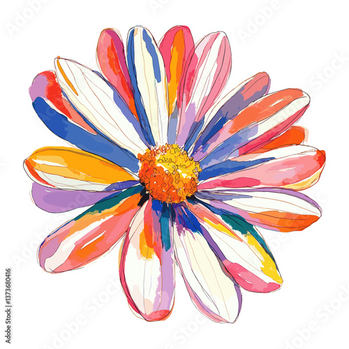 vectorDaisy petal petals illustration watercolor