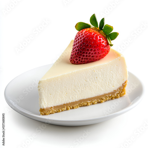 A smooth and creamy slice of classic cheesecake