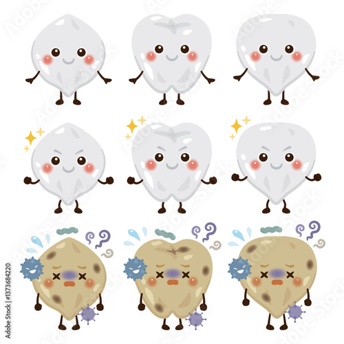 歯のキャラクターイラストセット