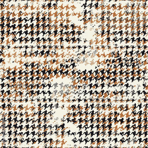 Grunge houndstooth pied de poule plaid fabric wallpaper abstract vector seamless pattern for fabric wear shirt pillow tablecloth carpet 