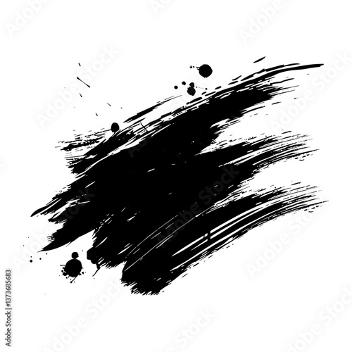 Crowm shape brush stroke silhouette black art vector