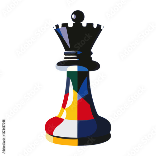 Chess illustration art geometric vector