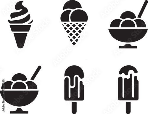 Ice cream icon set. Ice cream icon collection. Ice cream vector illustration