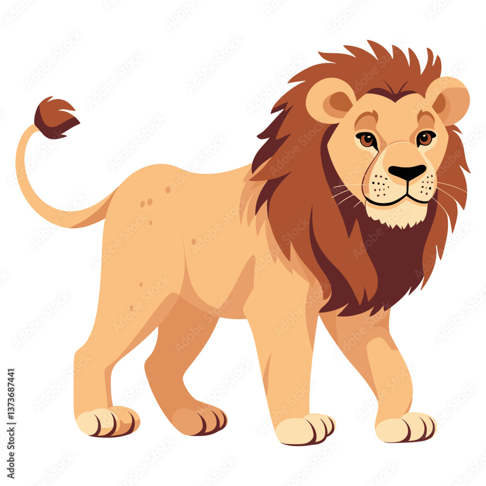 Lion walking illustration wildlife animal vector Lion walking illustration wildlife animal vector