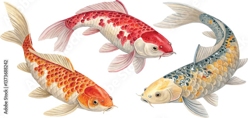 Koi Fish Watercolor Painting