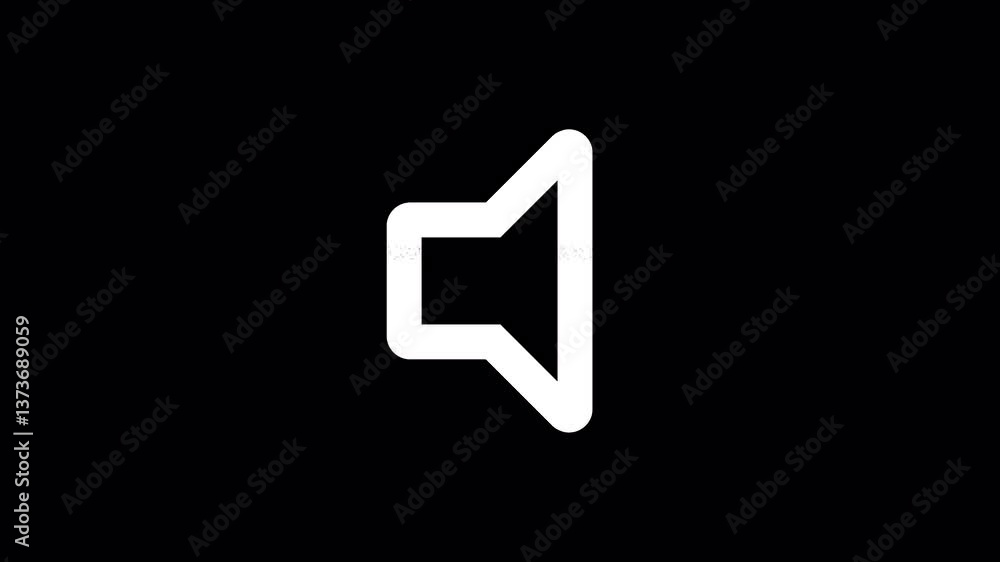 Icon volume off is distorted. Glitch. Noise, chromatic aberration, geometric distortion. Transparent background, looped. In-Out looped. Alpha BW at the end Icon volume off is distorted. Glitch. Noise, chromatic aberration, geometric distortion. Transparent background, looped. In-Out looped. Alpha BW at the end