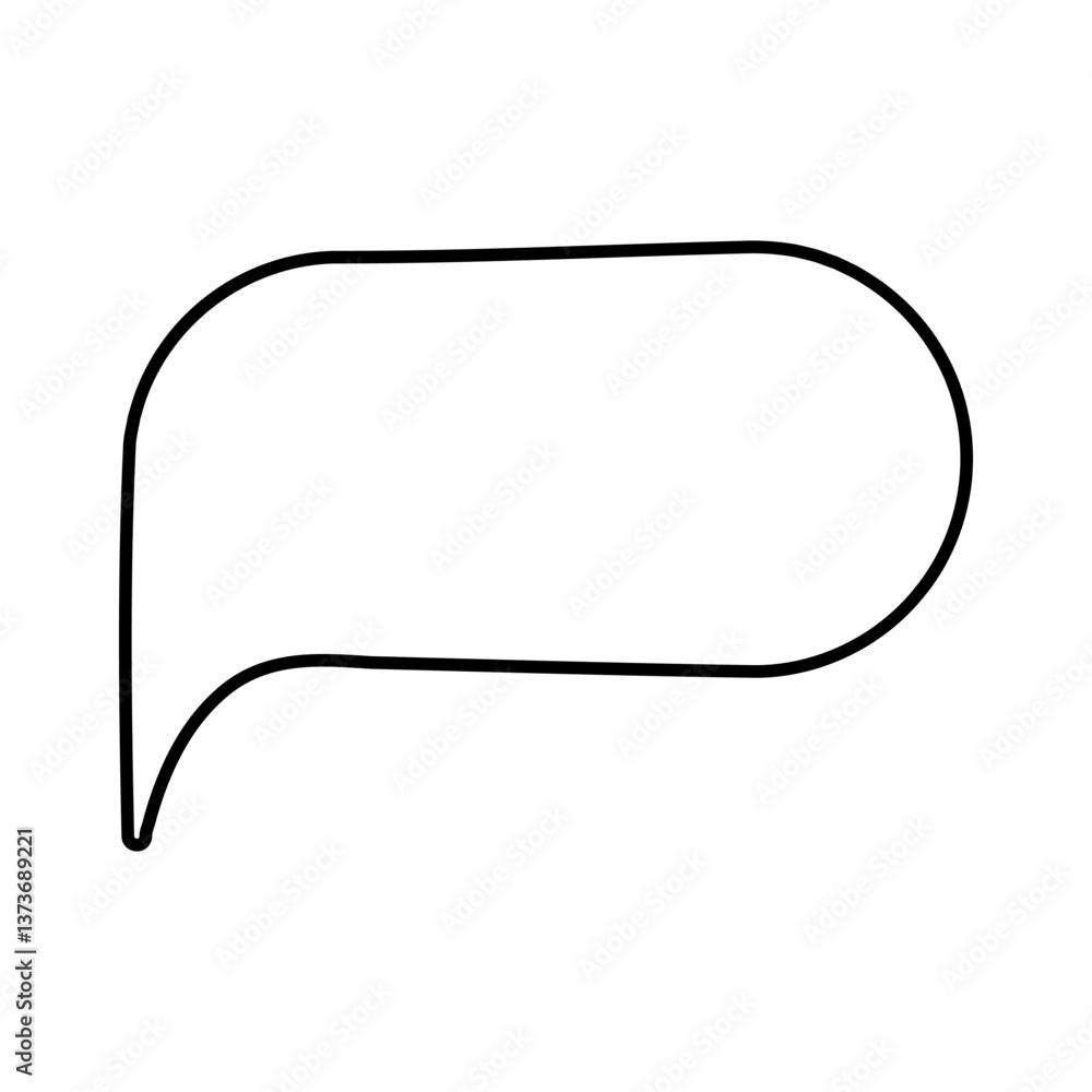 Naklejka premium Speech bubble vector icon. Chat illustration sign. Message symbol. Text bubble logo.