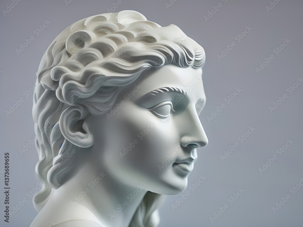 a marble bust depicting a figure from classical antiquity. Visage of Antiquity. a marble bust depicting a figure from classical antiquity. Visage of Antiquity.